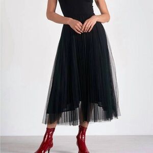 NWT Elan maxi tank tulle dress, size large, black